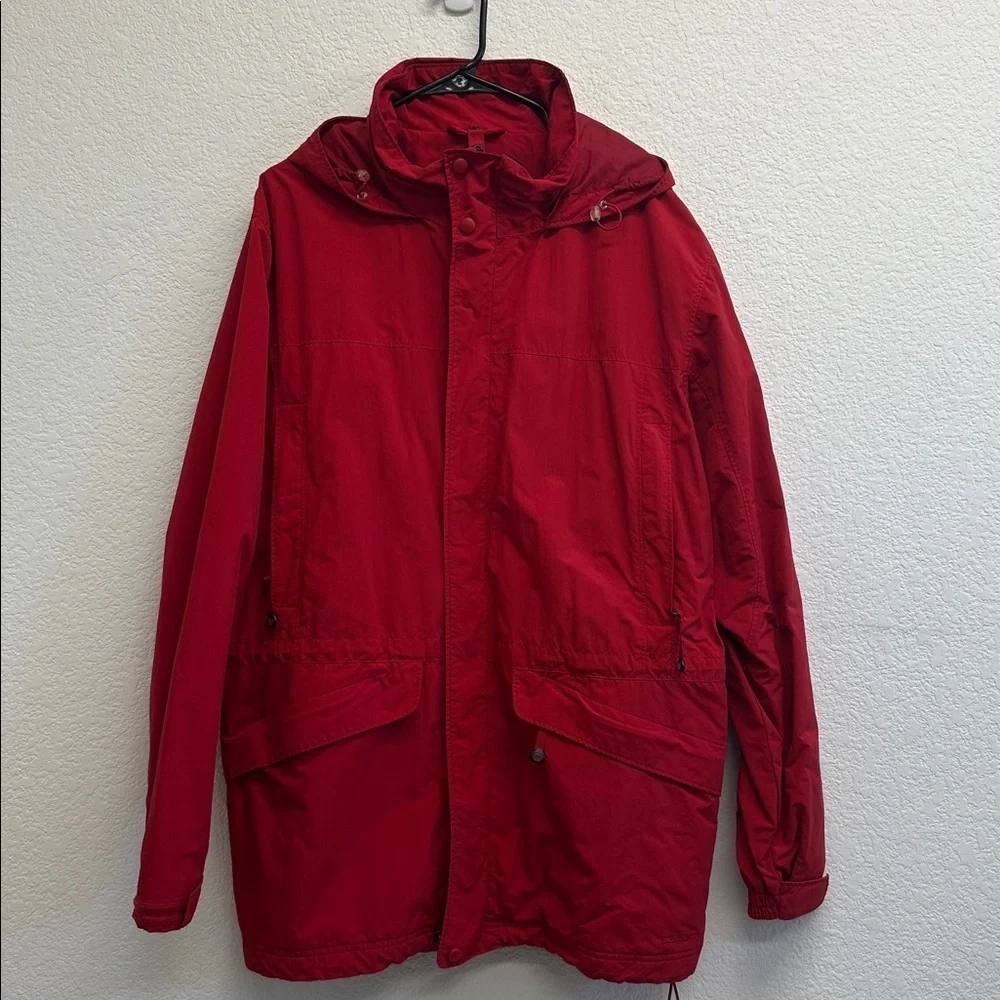 L.L. Bean Men's Vibrant Red Raincoat